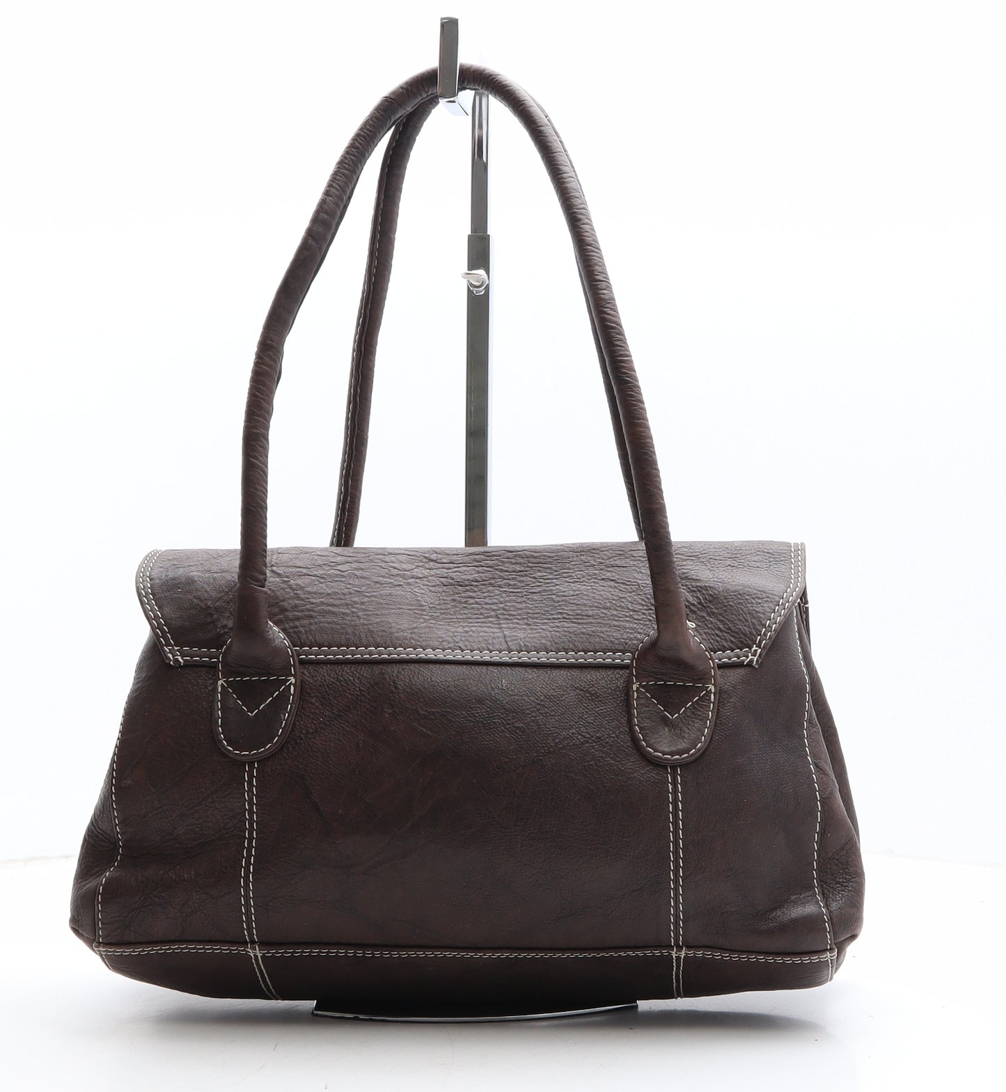 Tommy & Kate Womens Brown Leather Shoulder Bag Size Medium