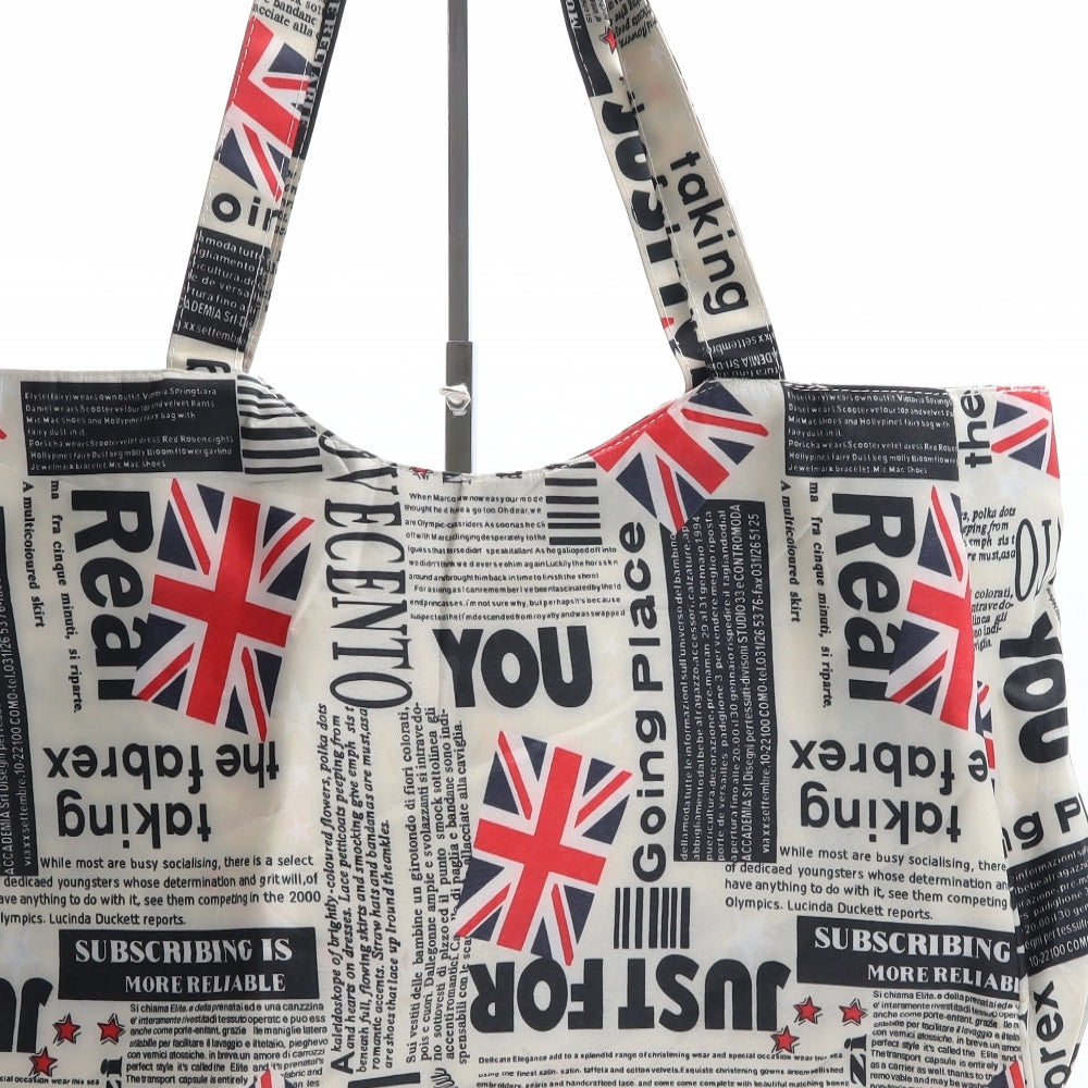 Preworn Womens Multicoloured Newsprint Polyester Shoulder Bag Size Extra Large - England flag