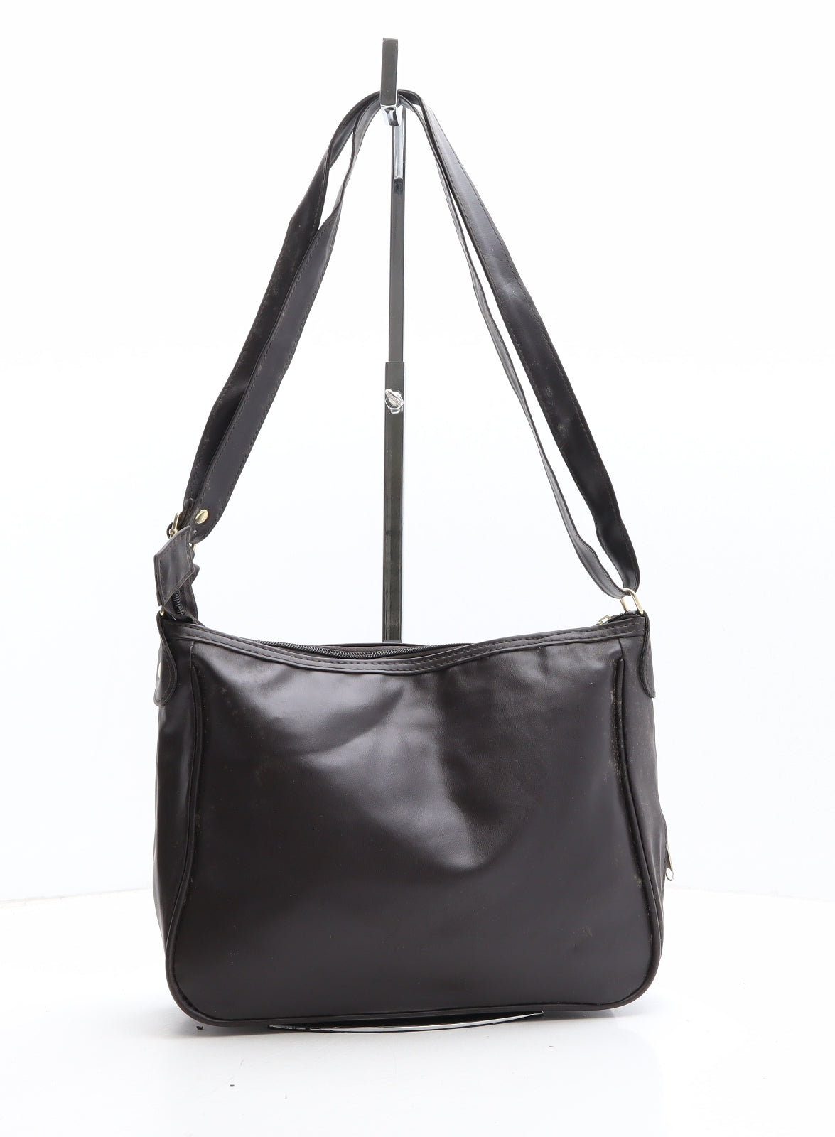 Preworn Womens Brown Polyethylene Crossbody Size Small