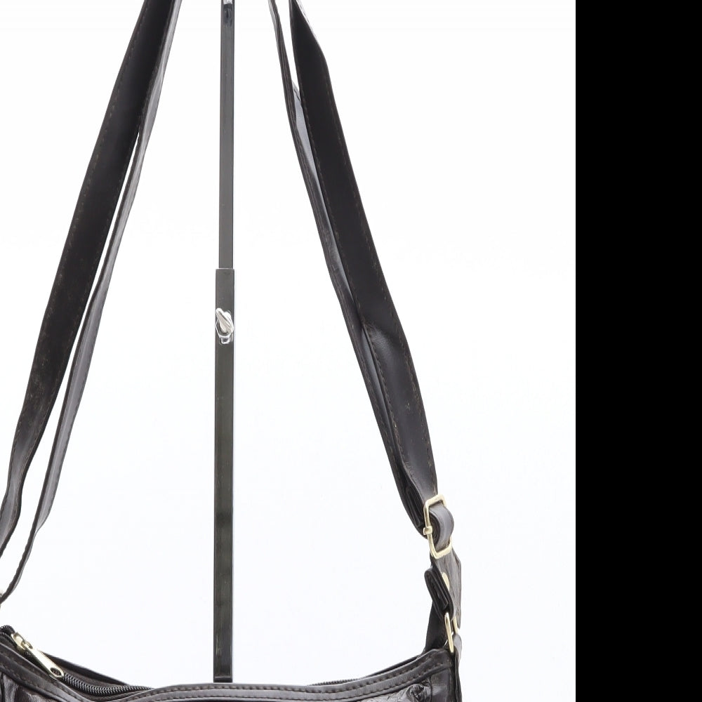 Preworn Womens Brown Polyethylene Crossbody Size Small