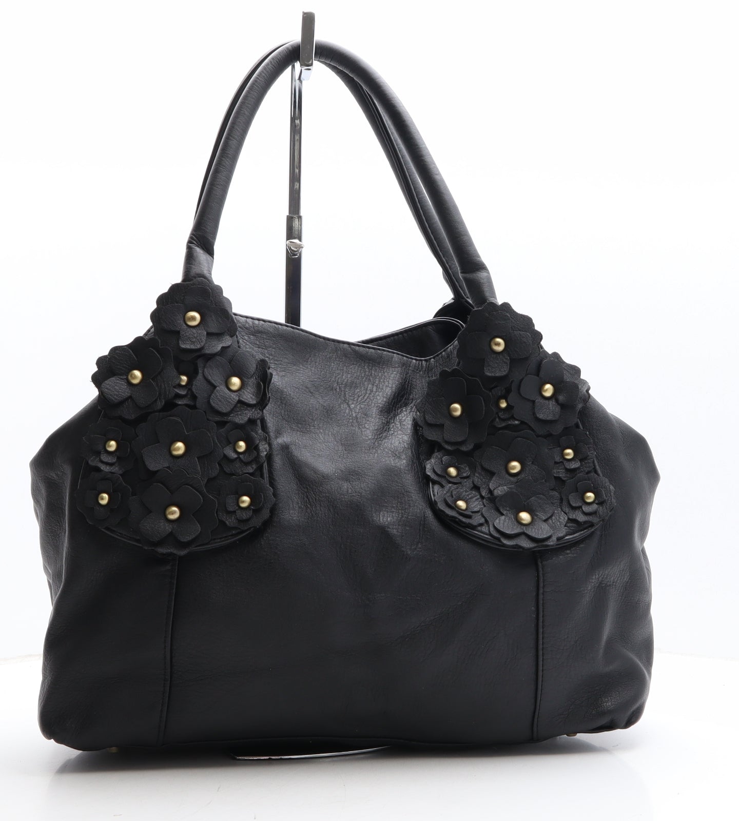 Oasis Womens Black Polyethylene Shoulder Bag Size Extra Large - Flowers