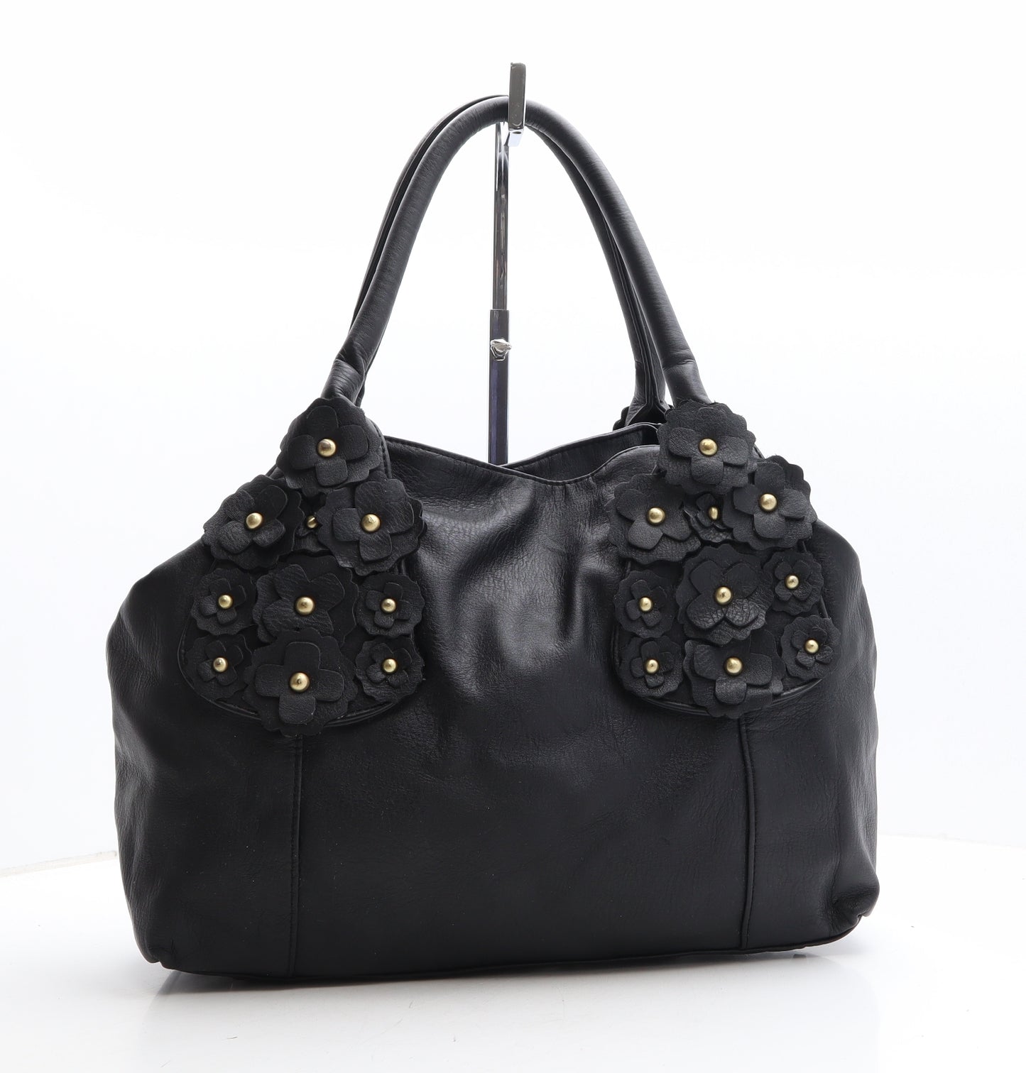 Oasis Womens Black Polyethylene Shoulder Bag Size Extra Large - Flowers