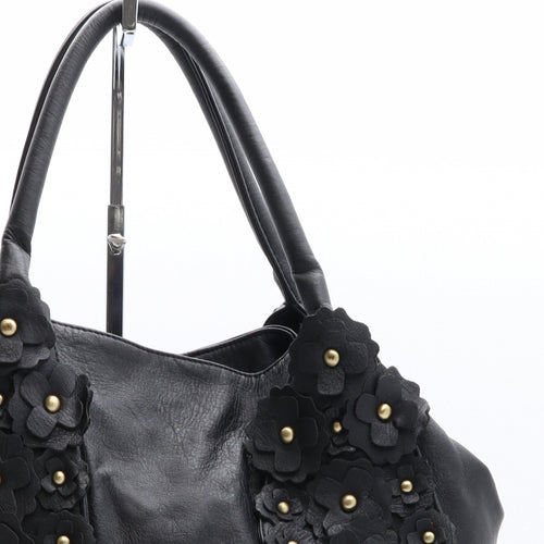 Oasis Womens Black Polyethylene Shoulder Bag Size Extra Large - Flowers
