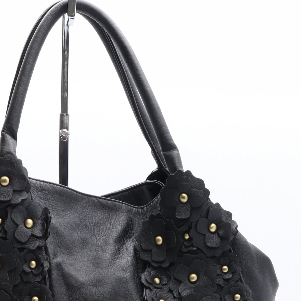 Oasis Womens Black Polyethylene Shoulder Bag Size Extra Large - Flowers