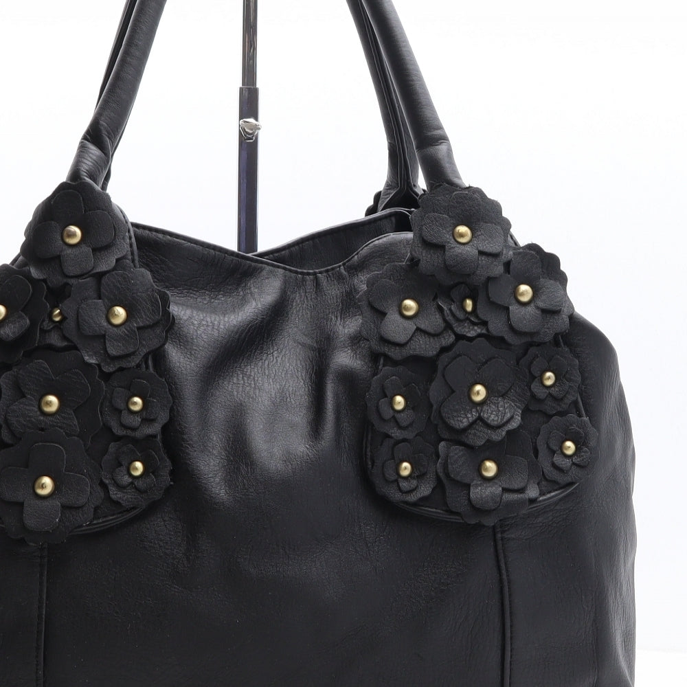 Oasis Womens Black Polyethylene Shoulder Bag Size Extra Large - Flowers