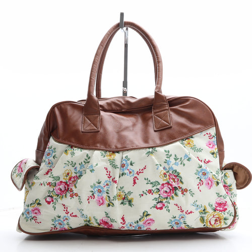 Atmosphere Womens Brown Floral Polyethylene Duffle Size Extra Large