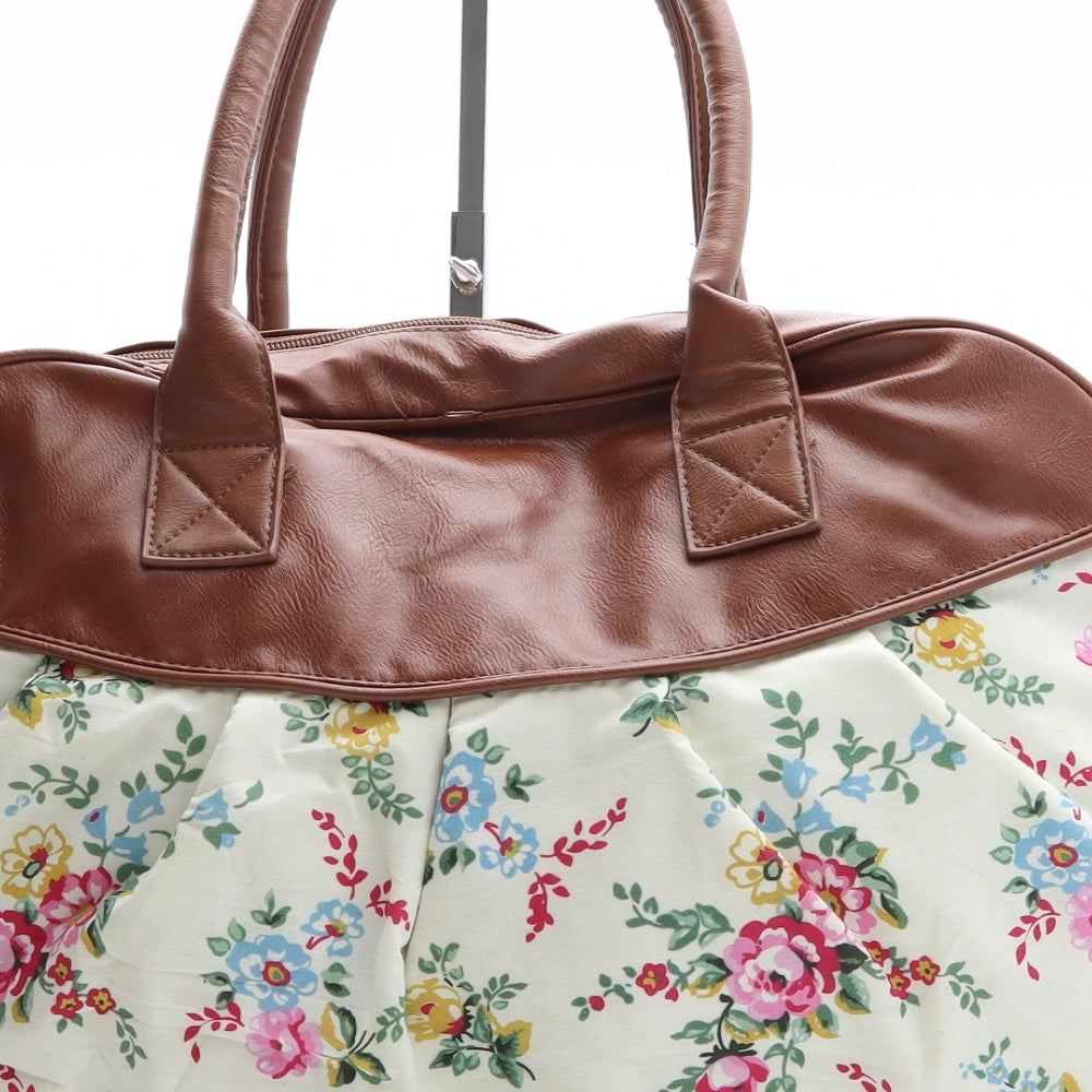 Atmosphere Womens Brown Floral Polyethylene Duffle Size Extra Large