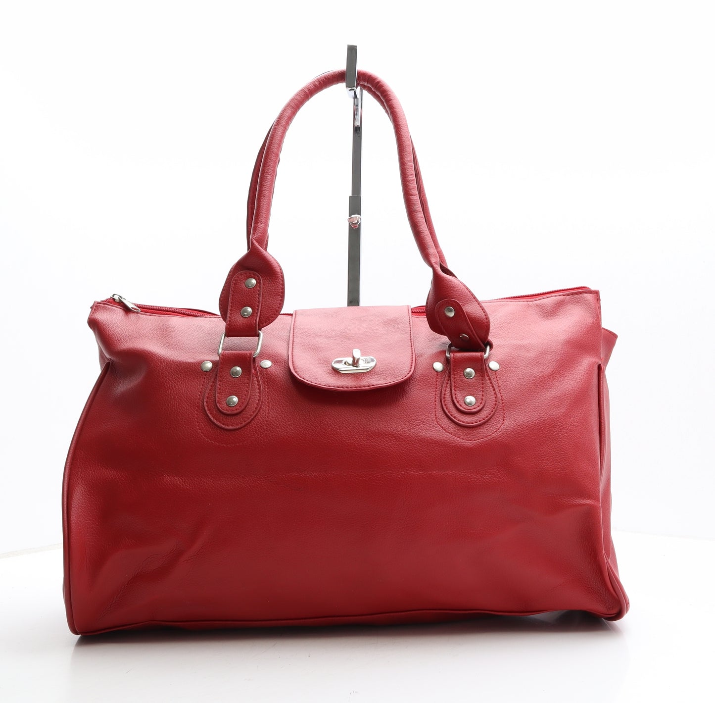 Preworn Womens Red PVC Shoulder Bag Size Extra Large
