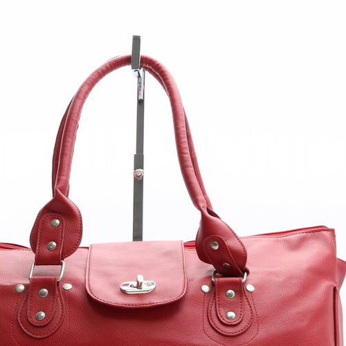 Preworn Womens Red PVC Shoulder Bag Size Extra Large