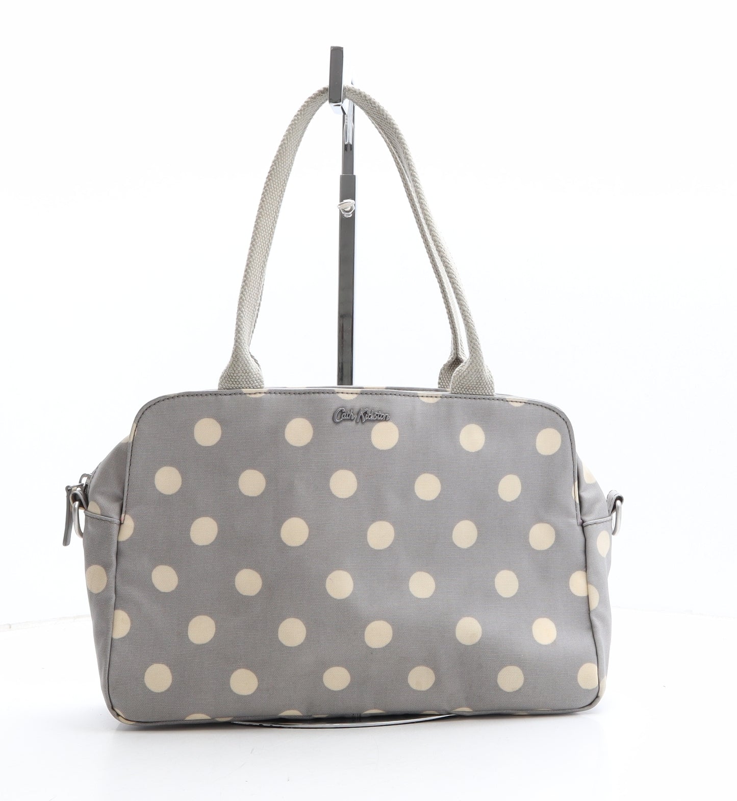 Cath Kidston Womens Grey Polka Dot Cotton Shoulder Bag Size Medium