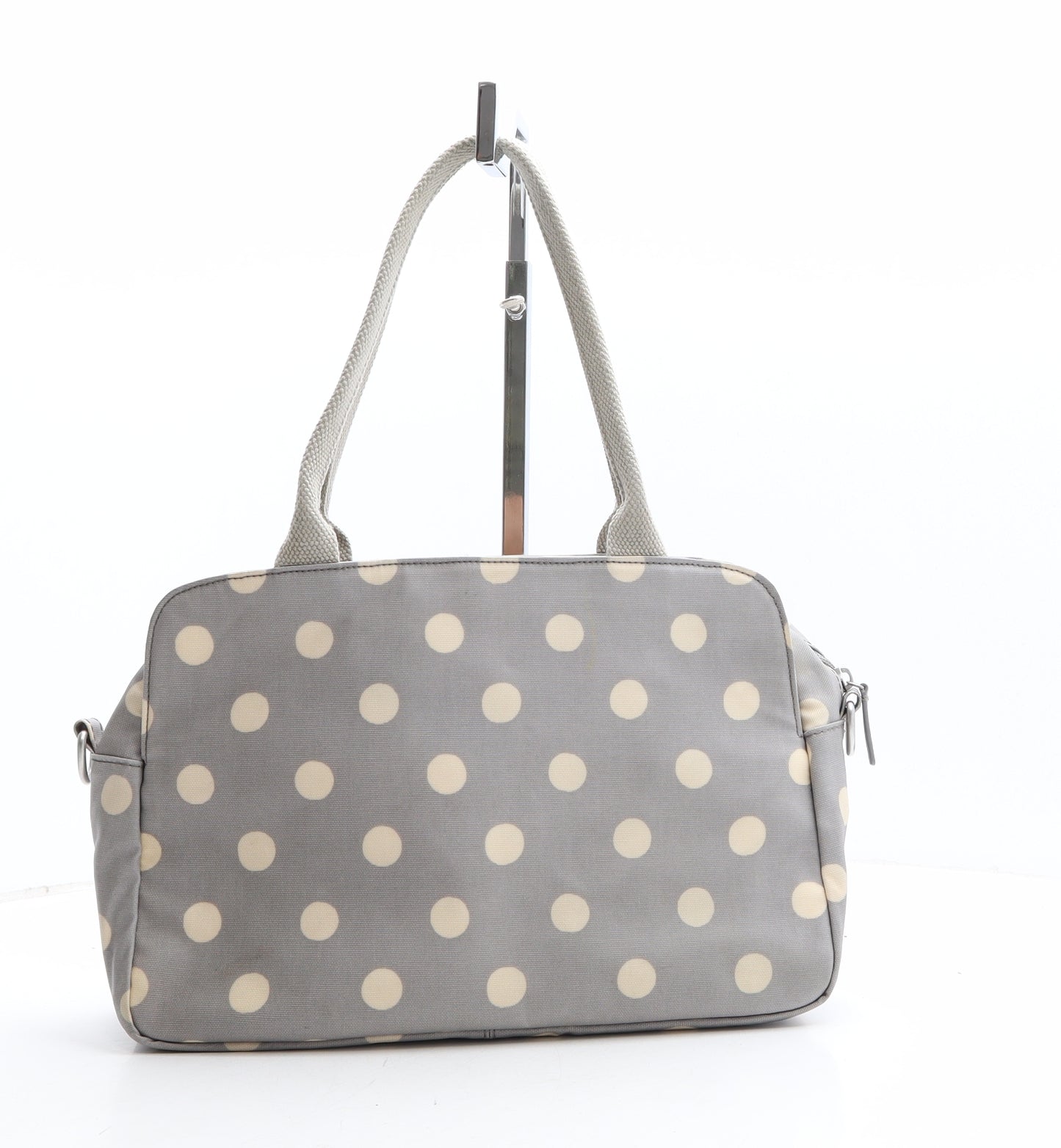 Cath Kidston Womens Grey Polka Dot Cotton Shoulder Bag Size Medium