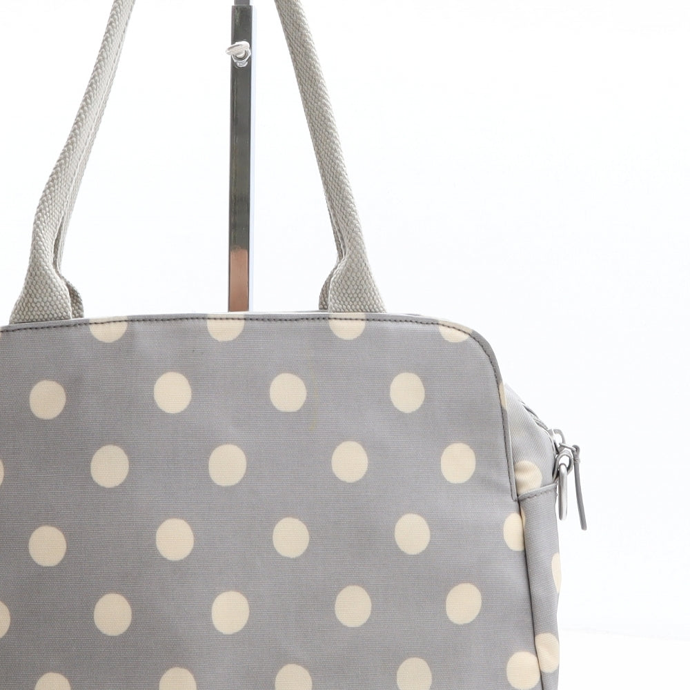 Cath Kidston Womens Grey Polka Dot Cotton Shoulder Bag Size Medium