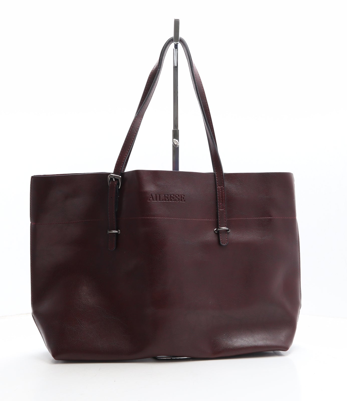 Aileese Womens Red Polyethylene Shoulder Bag Size Large