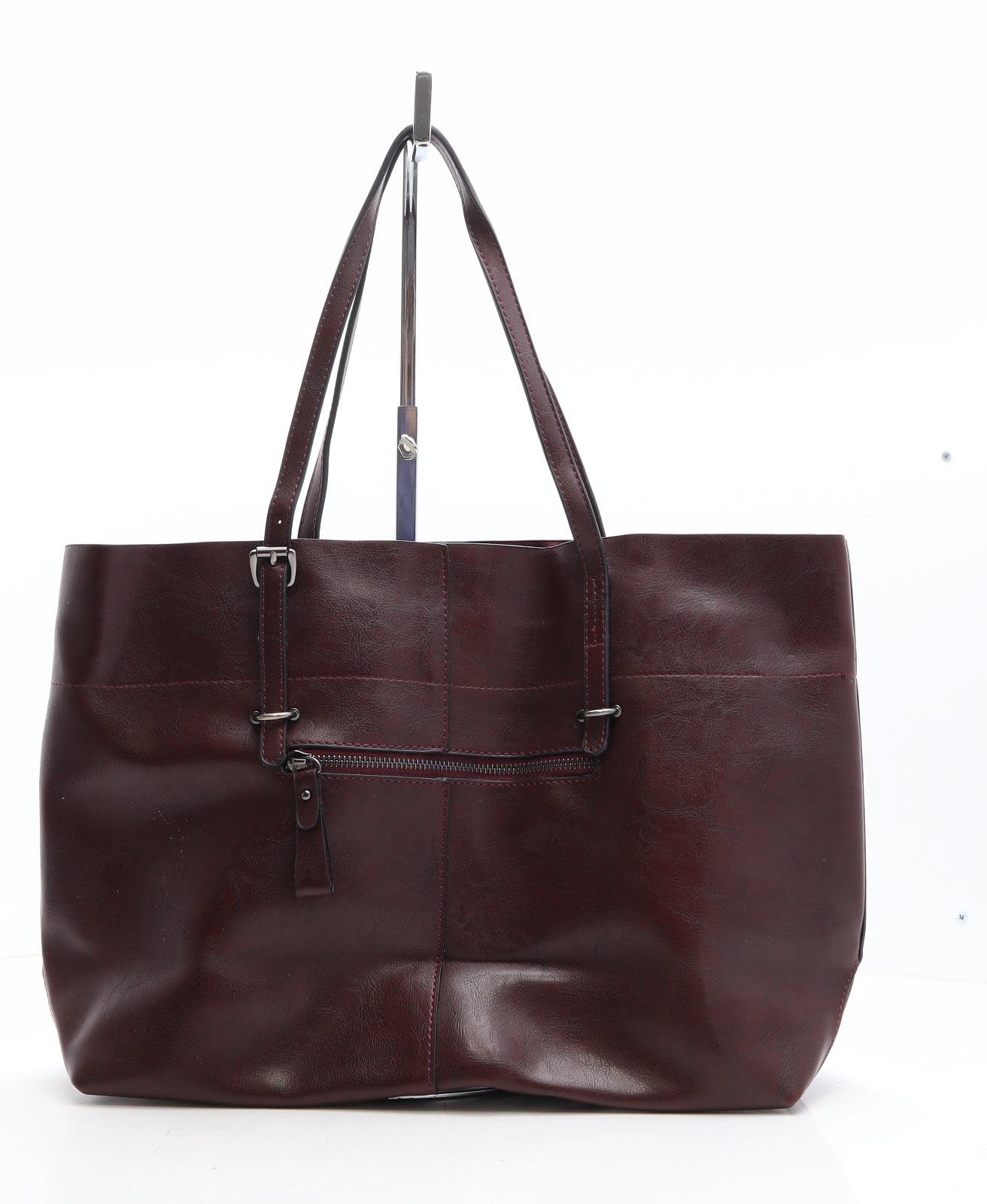 Aileese Womens Red Polyethylene Shoulder Bag Size Large