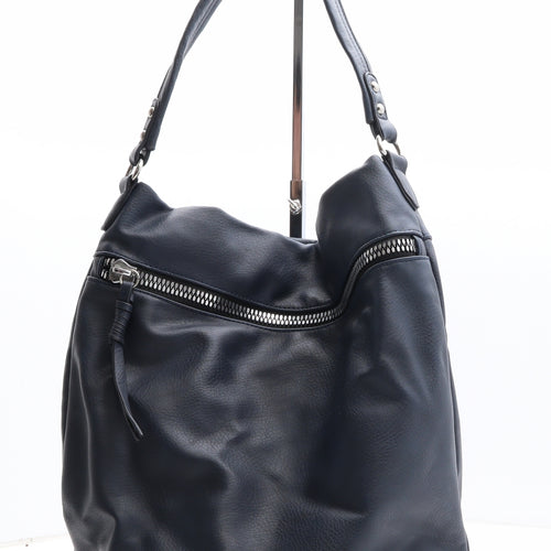 Preworn Womens Blue Polyethylene Shoulder Bag Size Large