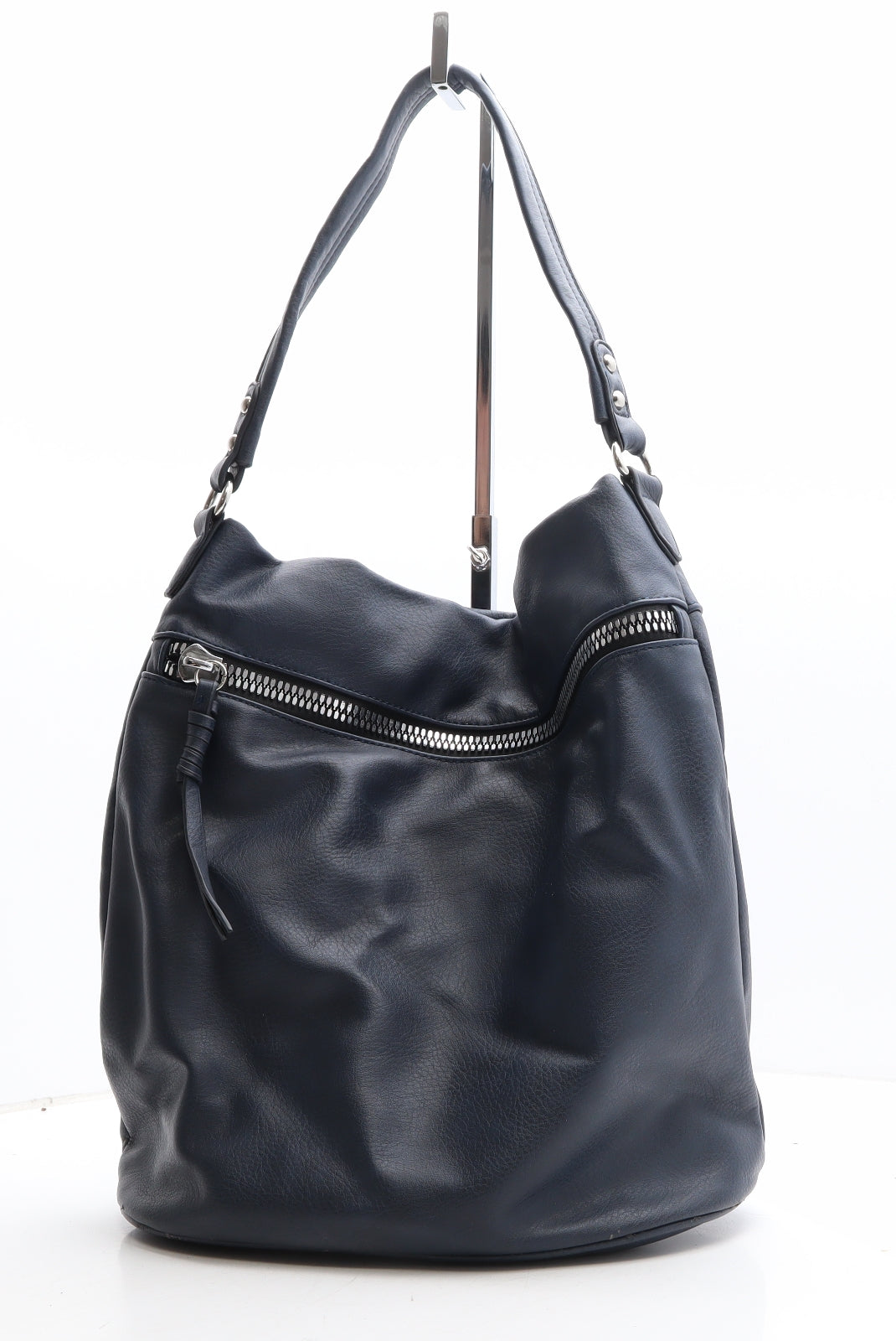 Preworn Womens Blue Polyethylene Shoulder Bag Size Large