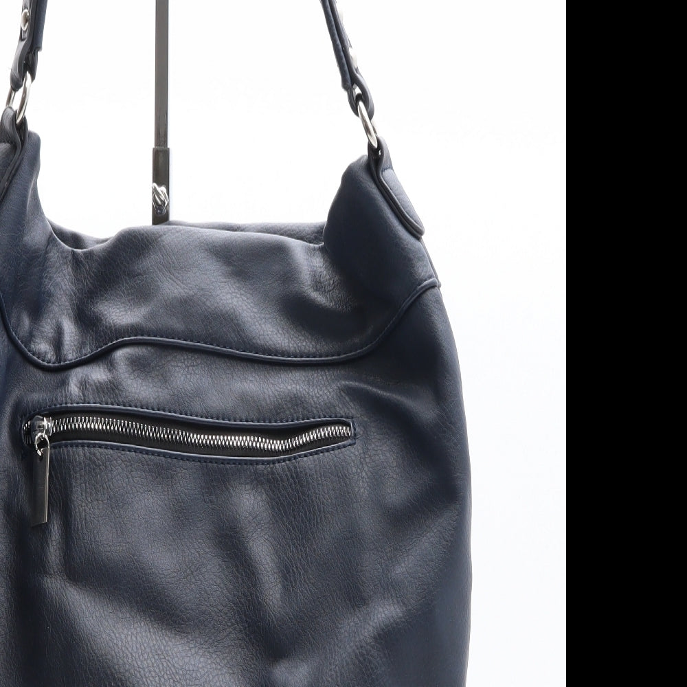 Preworn Womens Blue Polyethylene Shoulder Bag Size Large