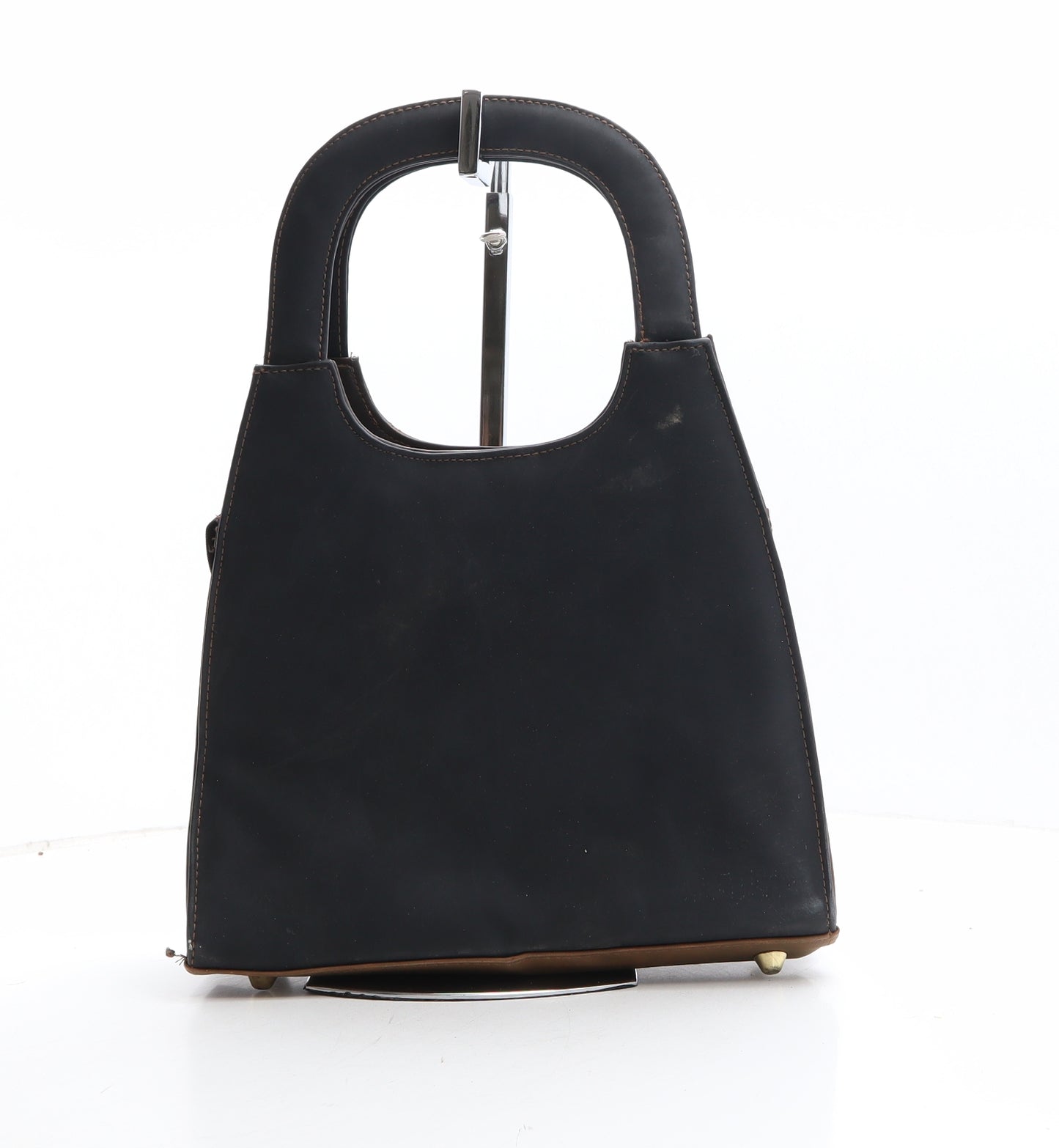 Daniel James Womens Brown Colorblock Polyethylene Hobo Bag Size Medium