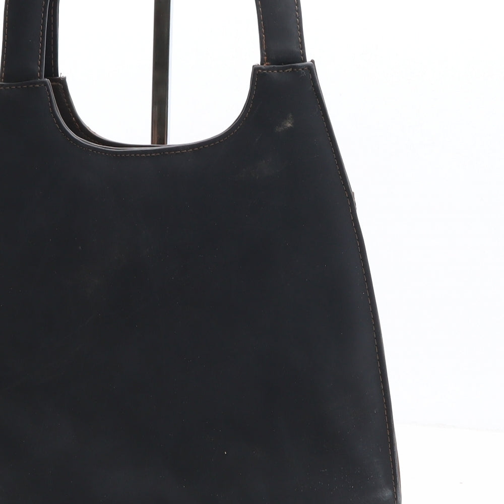 Daniel James Womens Brown Colorblock Polyethylene Hobo Bag Size Medium