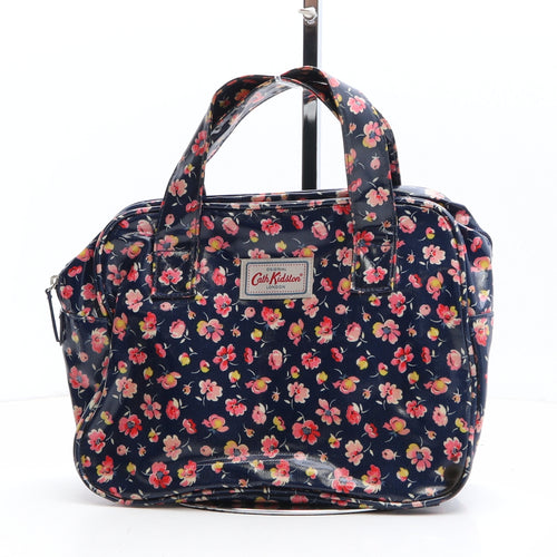 Cath Kidston Womens Blue Floral Paper Fibre Top Handle Bag Size Medium