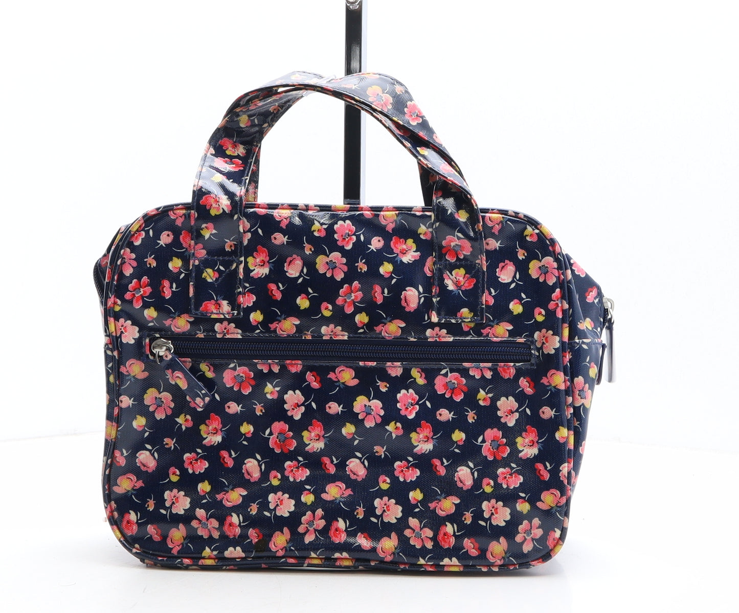 Cath Kidston Womens Blue Floral Paper Fibre Top Handle Bag Size Medium