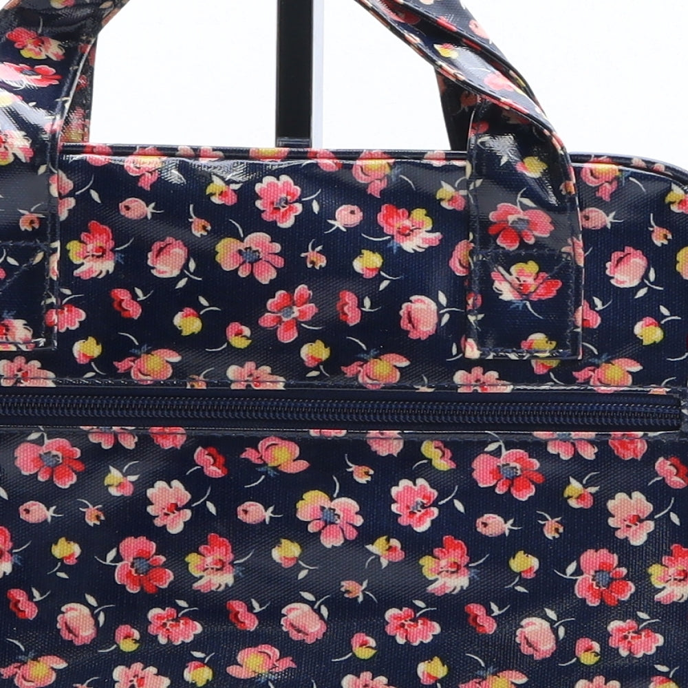Cath Kidston Womens Blue Floral Paper Fibre Top Handle Bag Size Medium