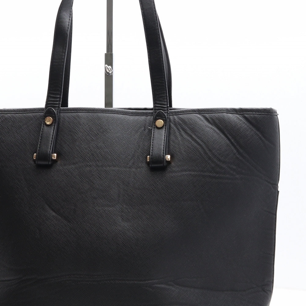 H&M Womens Black Polyethylene Shoulder Bag Size Large
