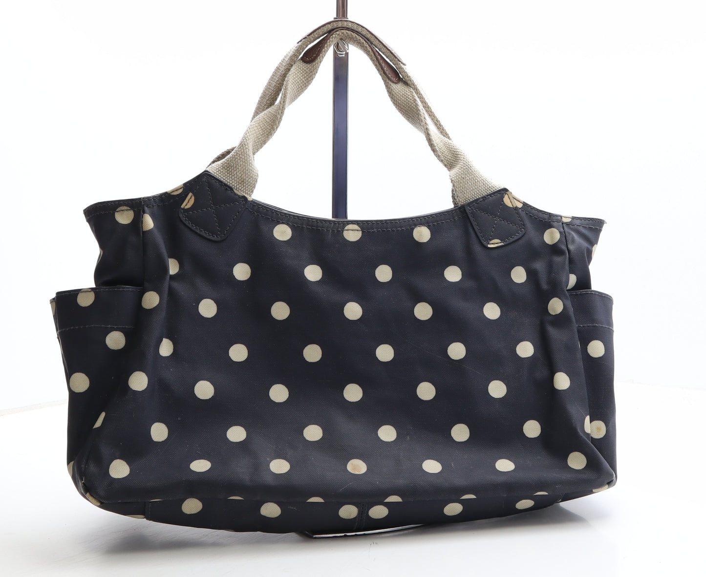 Cath Kidston Womens Blue Polka Dot Nylon Top Handle Bag Size Medium