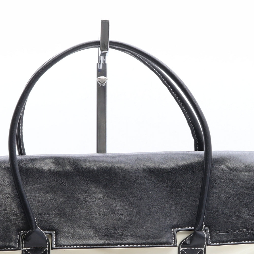 Elle MacPherson Womens Ivory Colorblock Polyamide Top Handle Bag Size Large