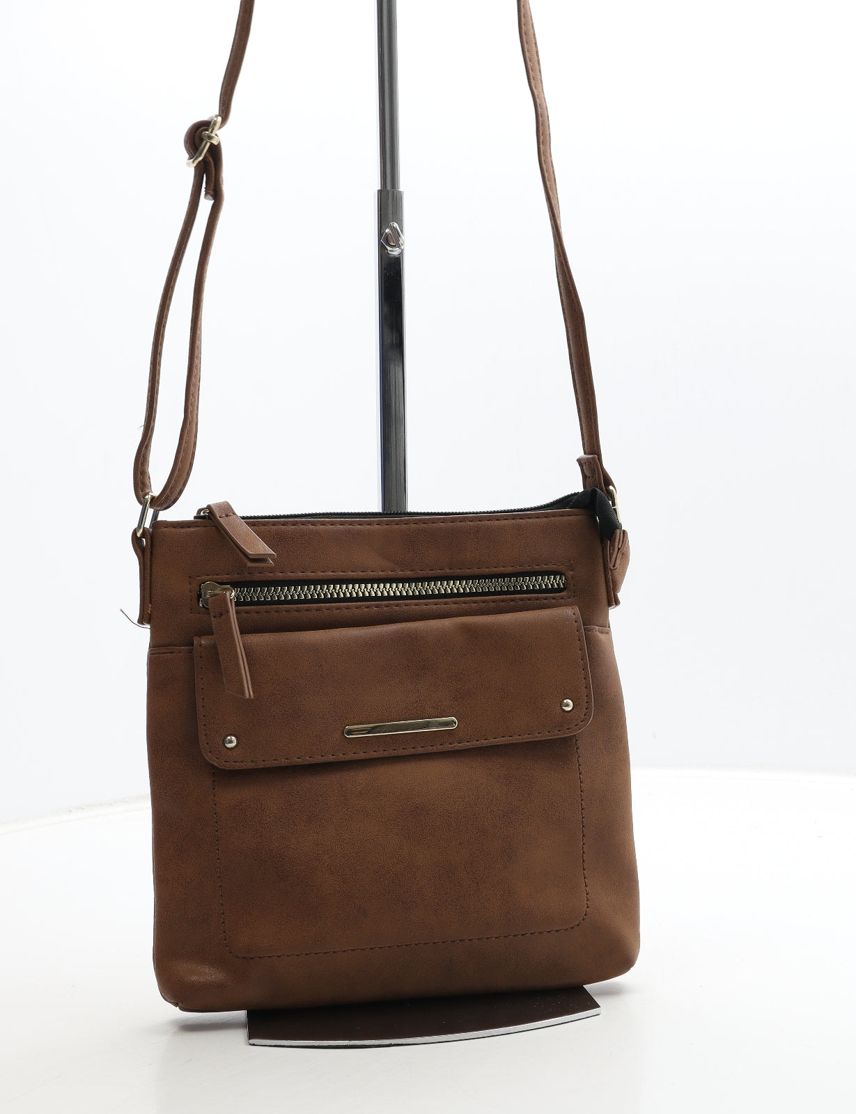 Primark Womens Tan Polyurethane Crossbody Size Small