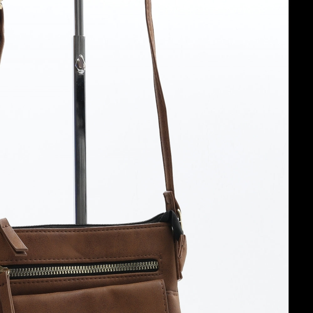 Primark Womens Tan Polyurethane Crossbody Size Small