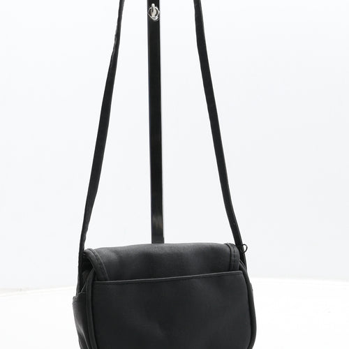 Preworn Womens Black Polyurethane Crossbody Size Small