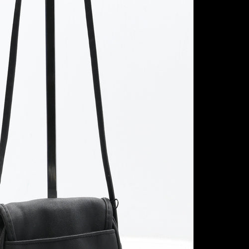 Preworn Womens Black Polyurethane Crossbody Size Small