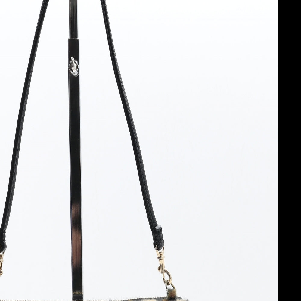 H&M Womens Black Animal Print Polyester Crossbody Size Small - Leopard Print