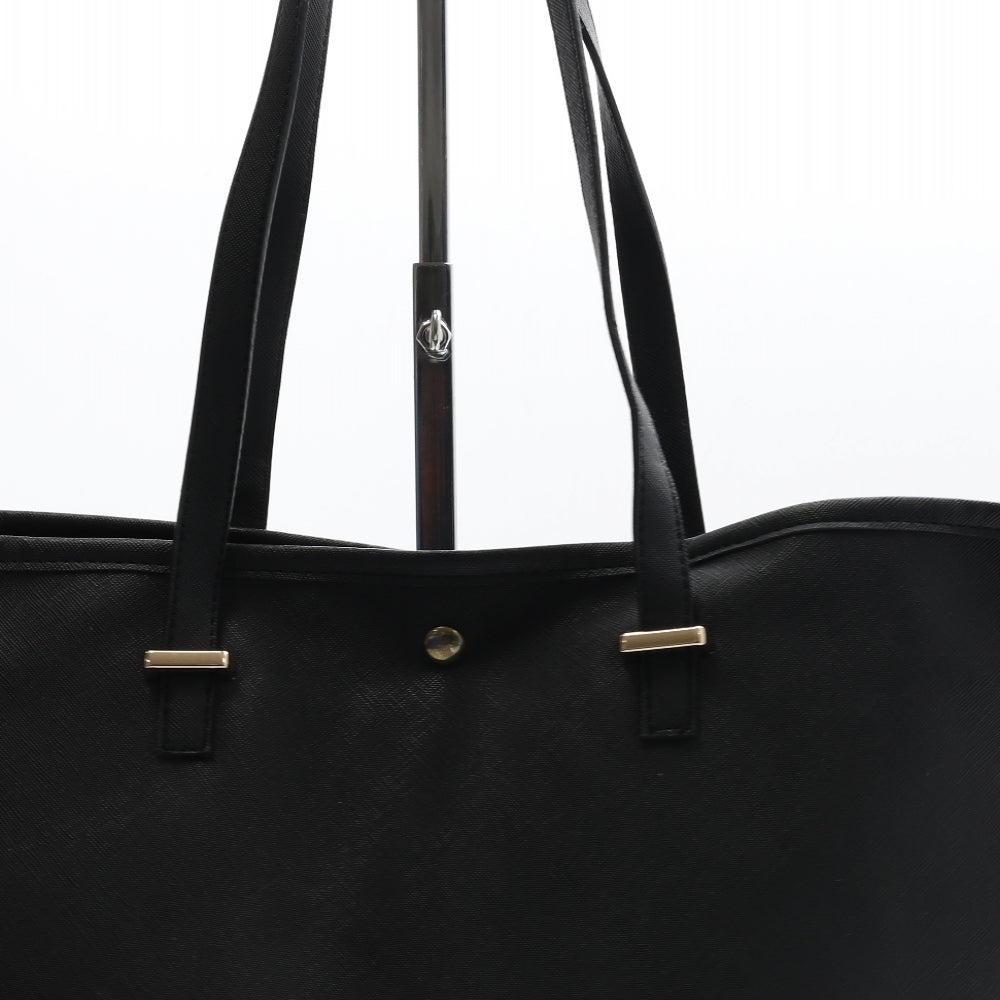 Preworn Womens Black Polyester Top Handle Bag Size Large