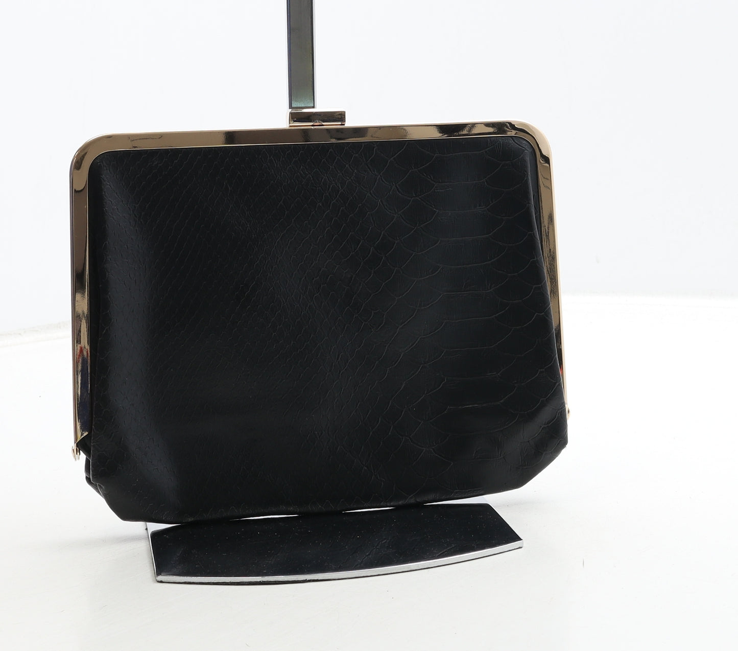 Atmosphere Womens Black Polyester Clutch Size Small - Croc Texture