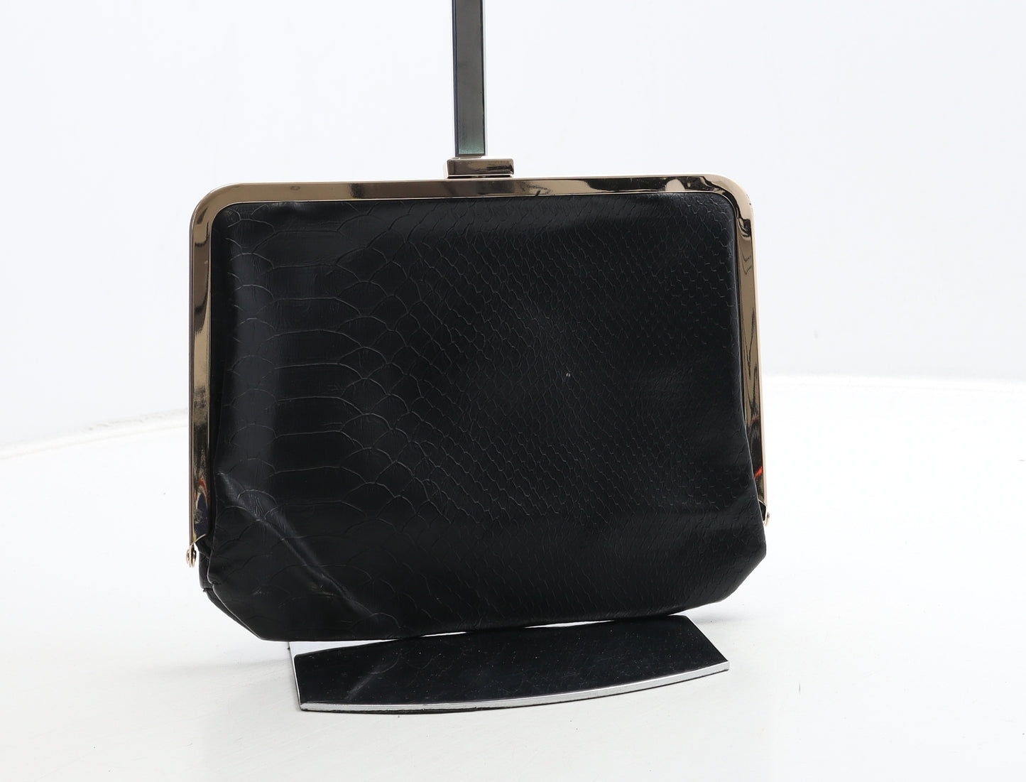 Atmosphere Womens Black Polyester Clutch Size Small - Croc Texture