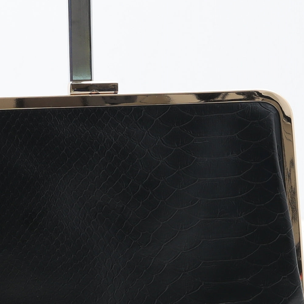 Atmosphere Womens Black Polyester Clutch Size Small - Croc Texture