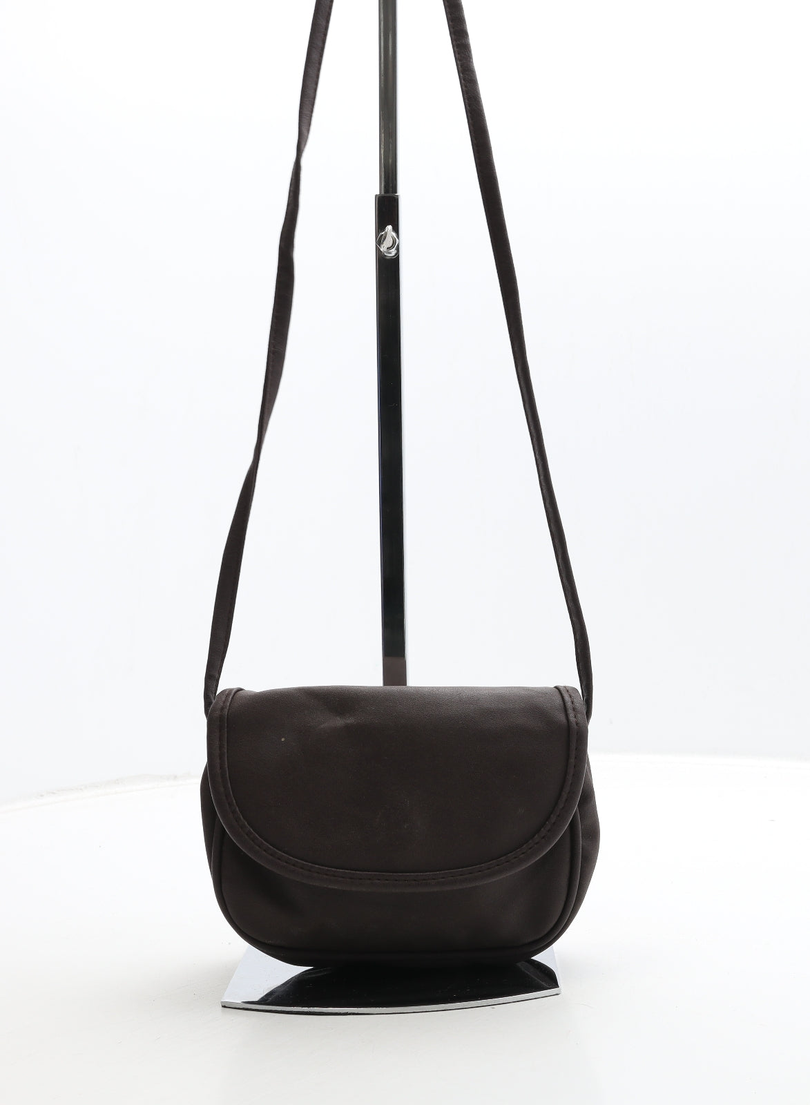Preworn Womens Brown Polyurethane Crossbody Size Small