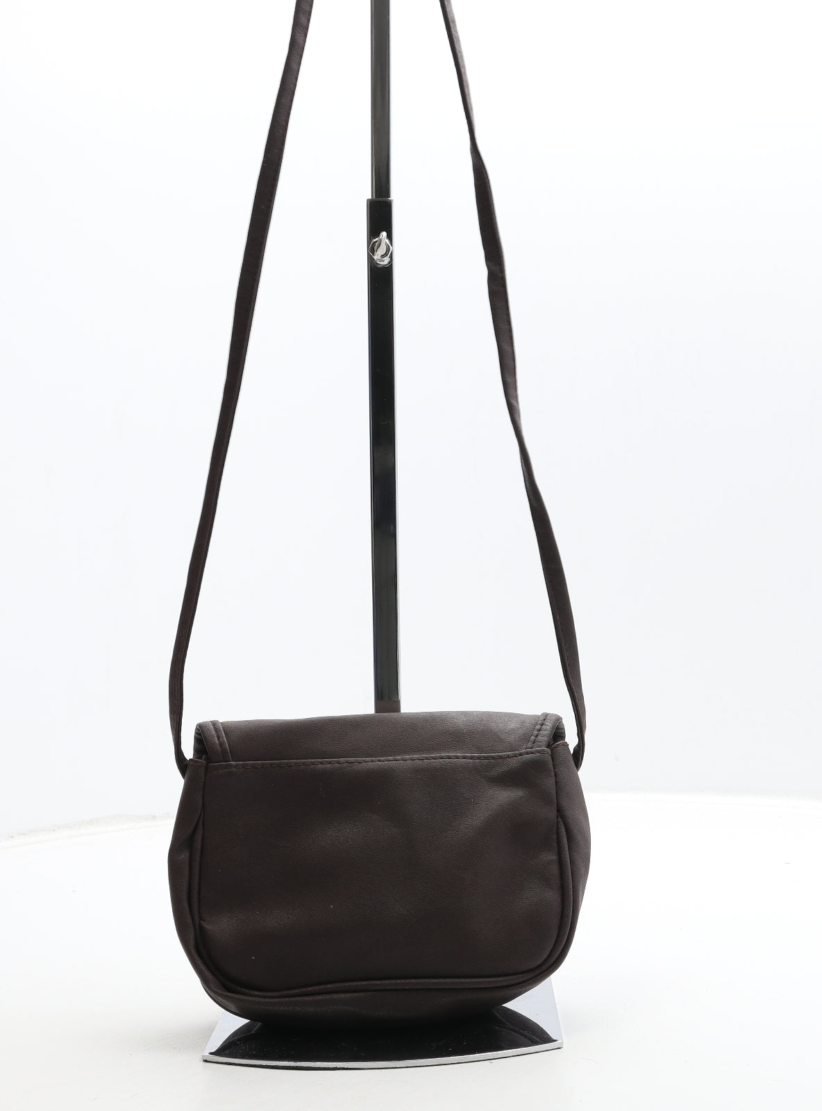 Preworn Womens Brown Polyurethane Crossbody Size Small