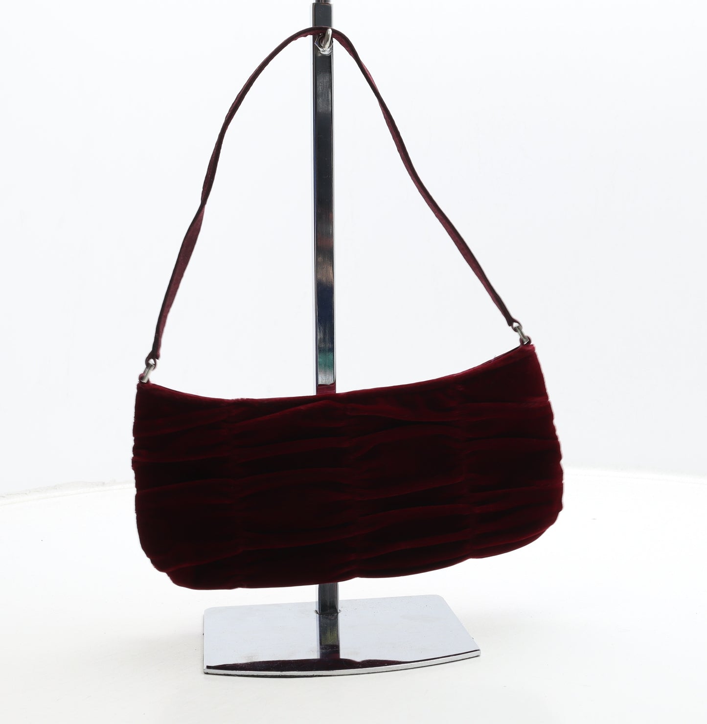 Preworn Womens Red Acetate Shoulder Bag Size Small