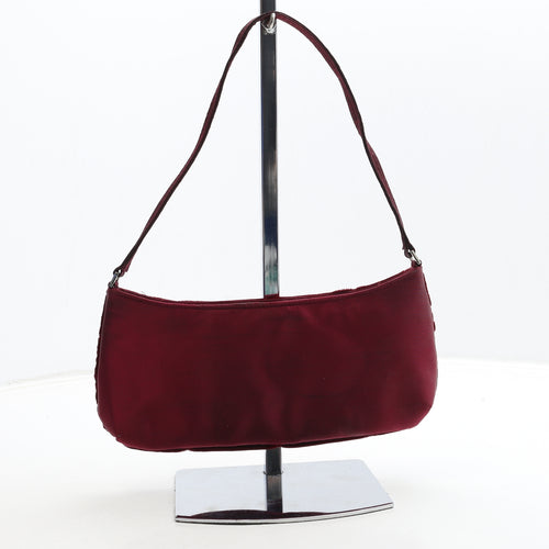 Preworn Womens Red Acetate Shoulder Bag Size Small