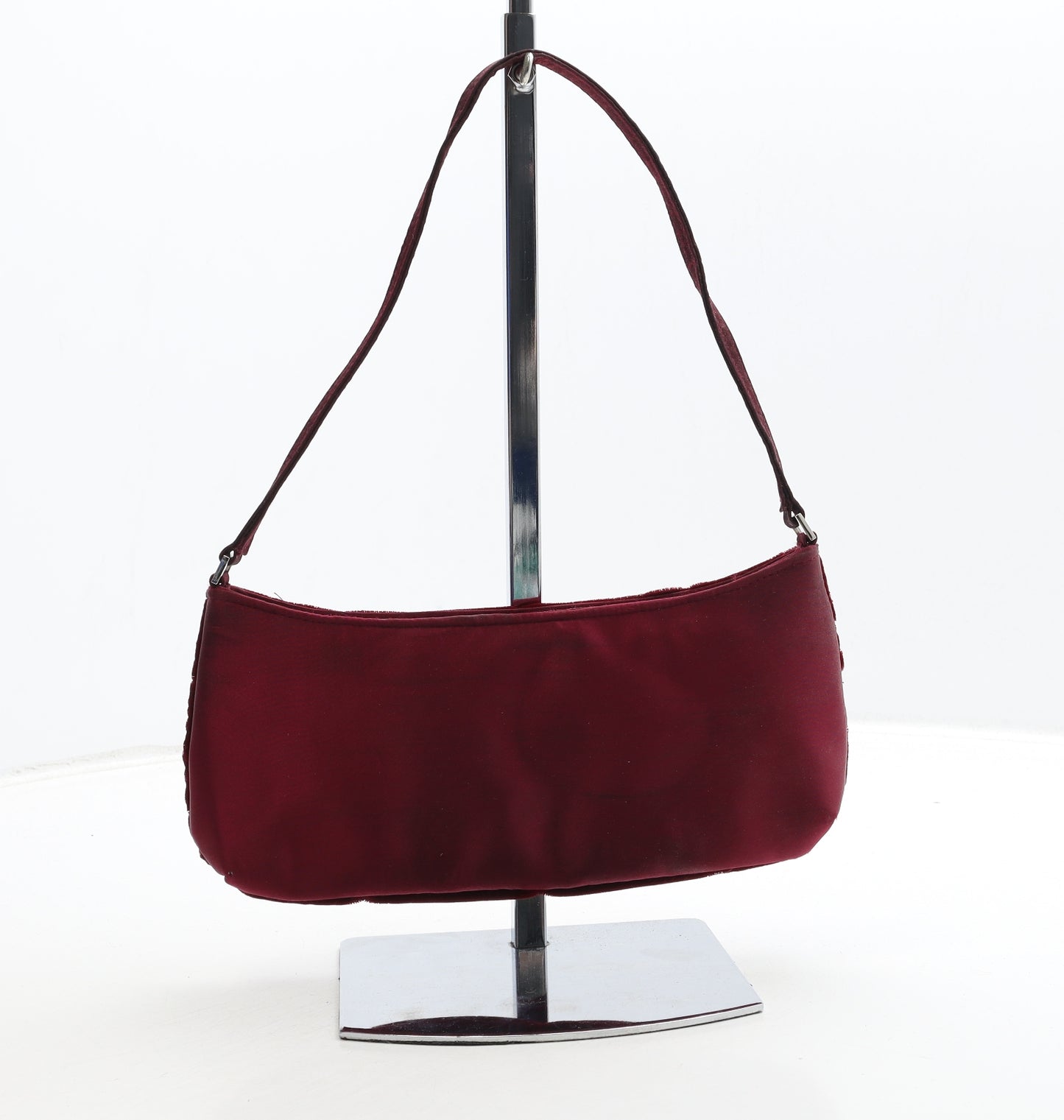 Preworn Womens Red Acetate Shoulder Bag Size Small