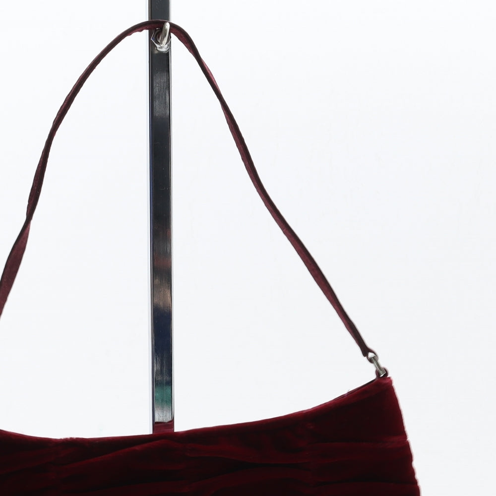 Preworn Womens Red Acetate Shoulder Bag Size Small