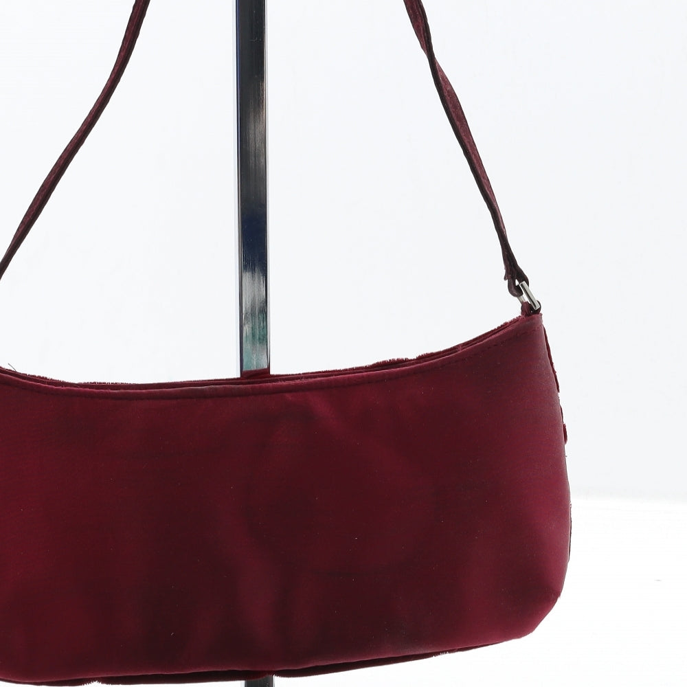 Preworn Womens Red Acetate Shoulder Bag Size Small