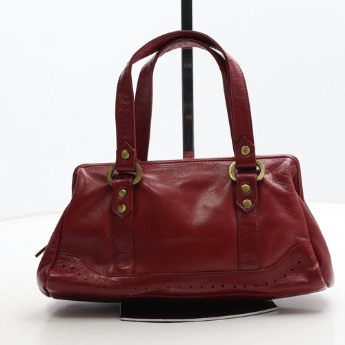 Gland Womens Red Leather Top Handle Bag Size Small