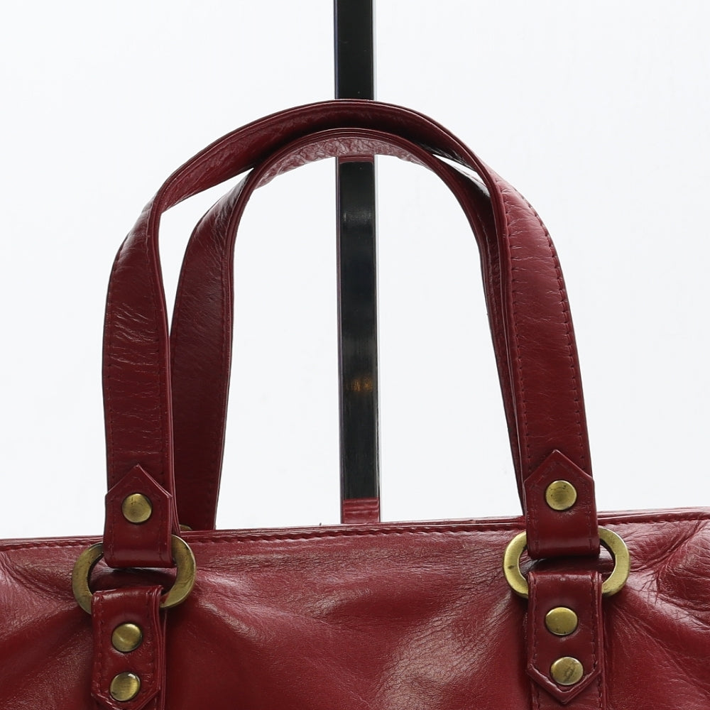 Gland Womens Red Leather Top Handle Bag Size Small