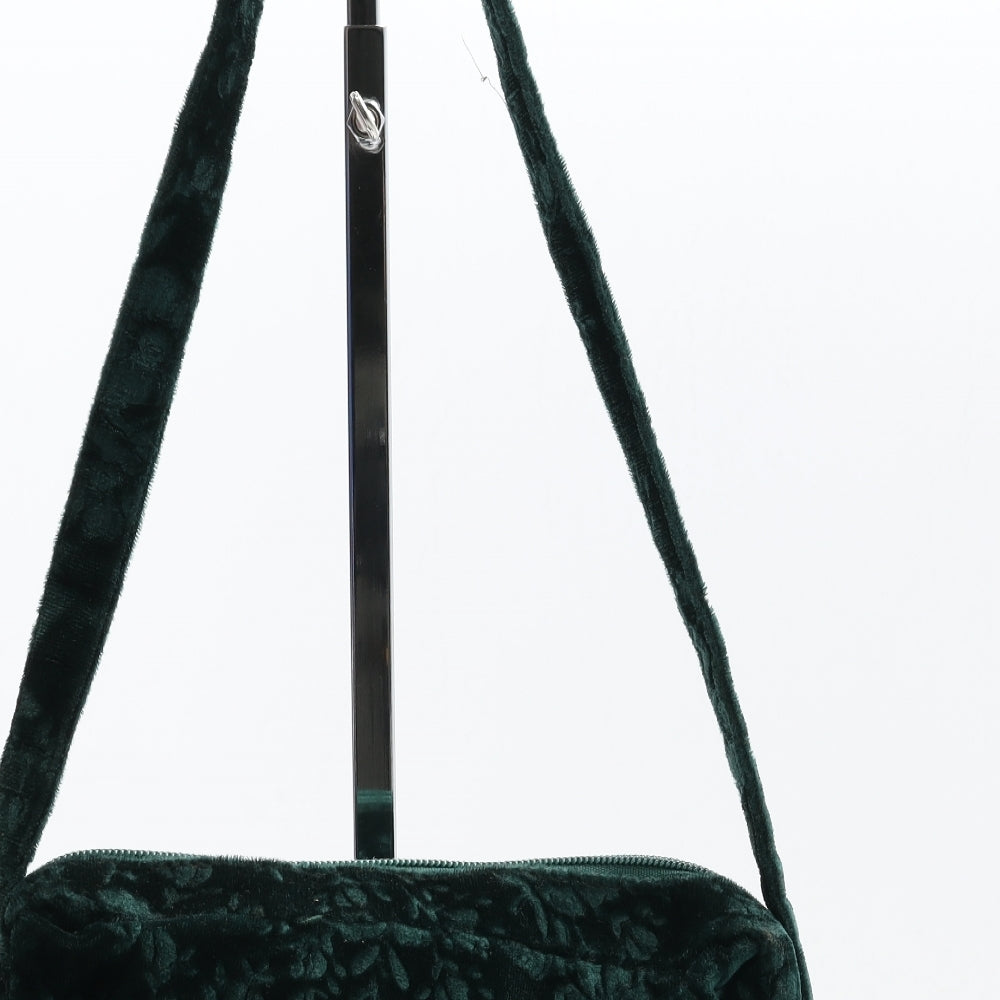 Joanna Hall Womens Green Floral Polyester Crossbody Size Small