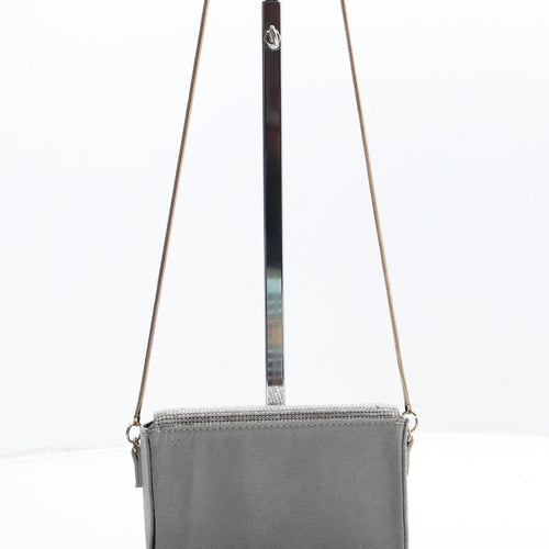 River Island Womens Silver Polyester Crossbody Size Small