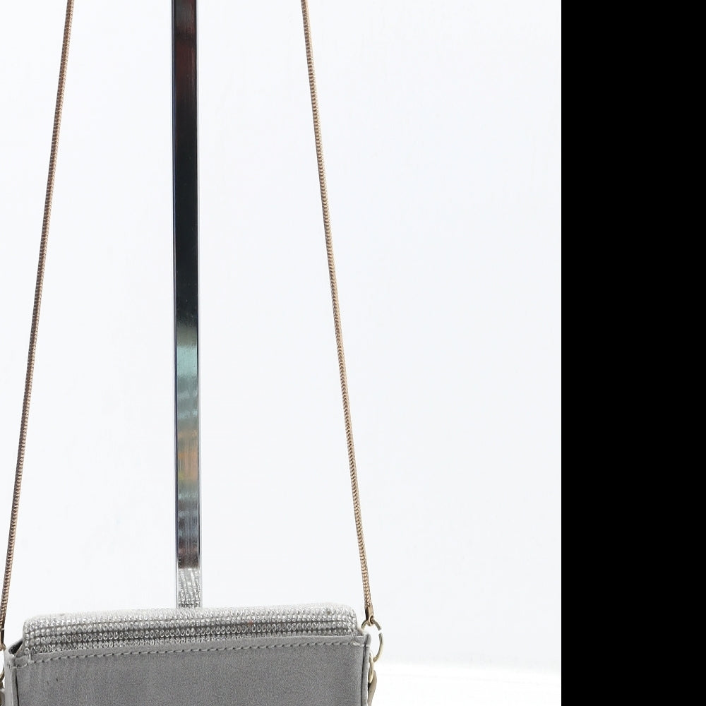 River Island Womens Silver Polyester Crossbody Size Small